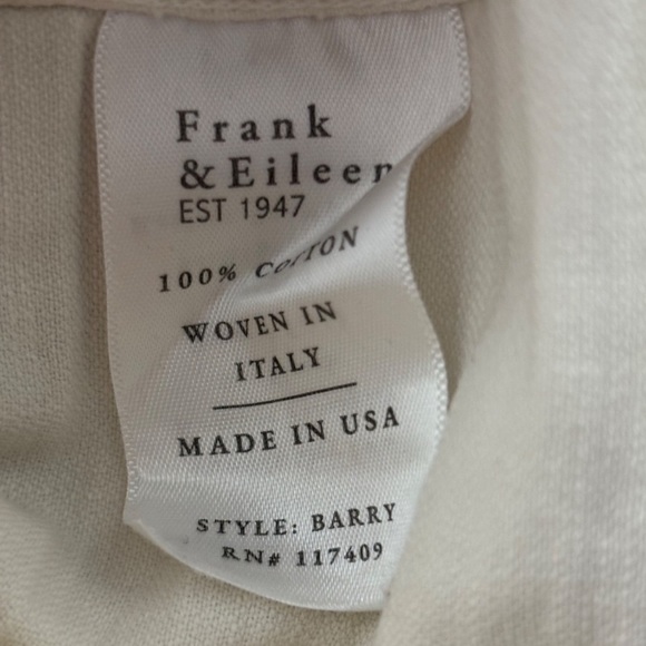 Frank & Eileen Barry Button Down Shirt Soft Vintage Cream S - Picture 4 of 7